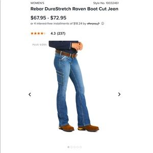 ARIAT Rebar DuraStretch Raven bootcut jeans